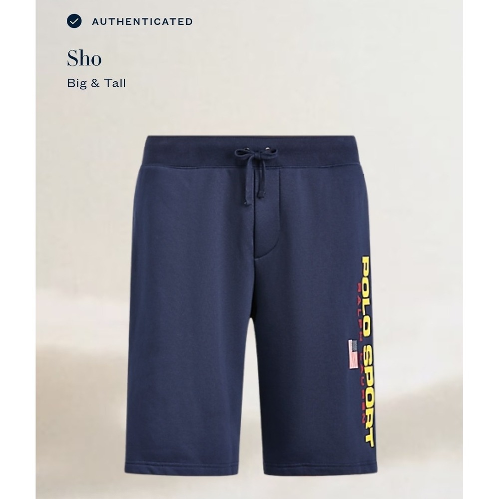 Polo Sport Ralph Lauren Fleece Shorts Navy Blue Big & Tall Men's Size 5XLT NWT - Picture 2 of 7